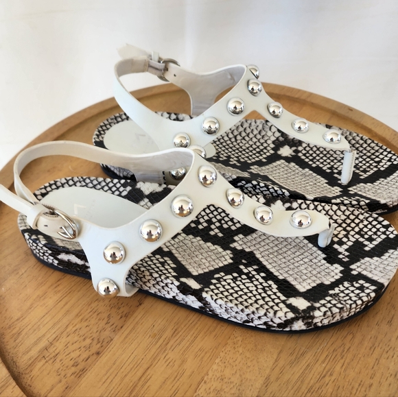 Marc Fisher Snakeskin Studded Sandals - Picture 6 of 11